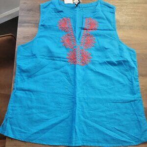 NWT J.Crew Embroidered Sleeveless Top Size 10